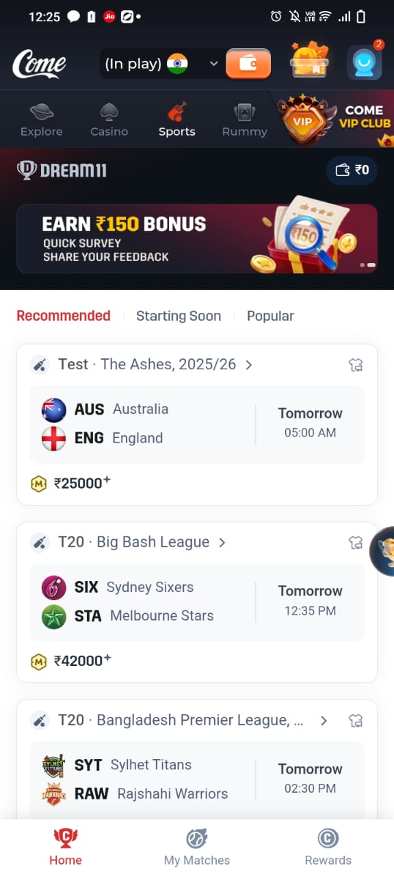 Come Game casino games